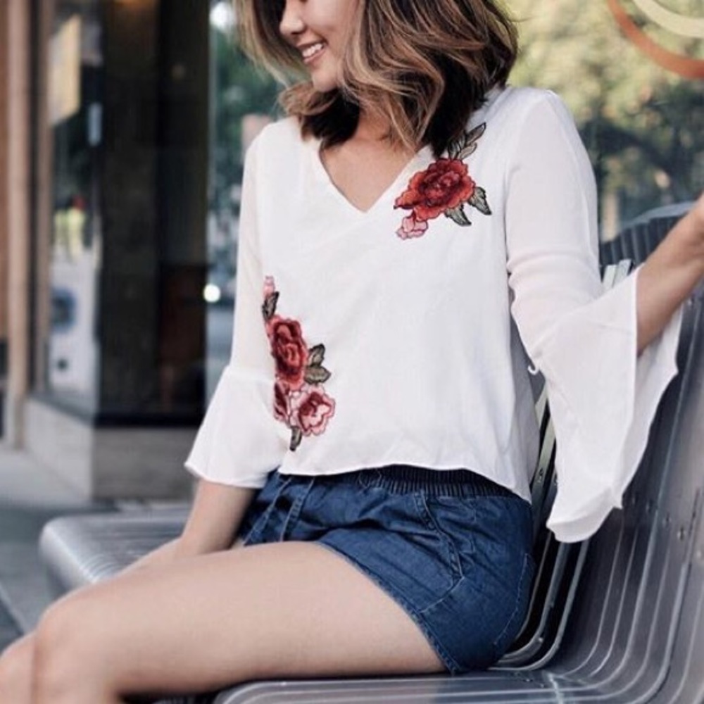 Embroidered Crop Top